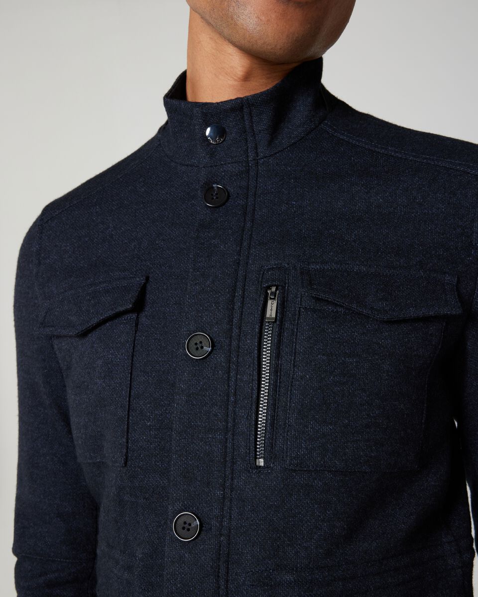 4 Pocket Wool Blend Utility Jacket 